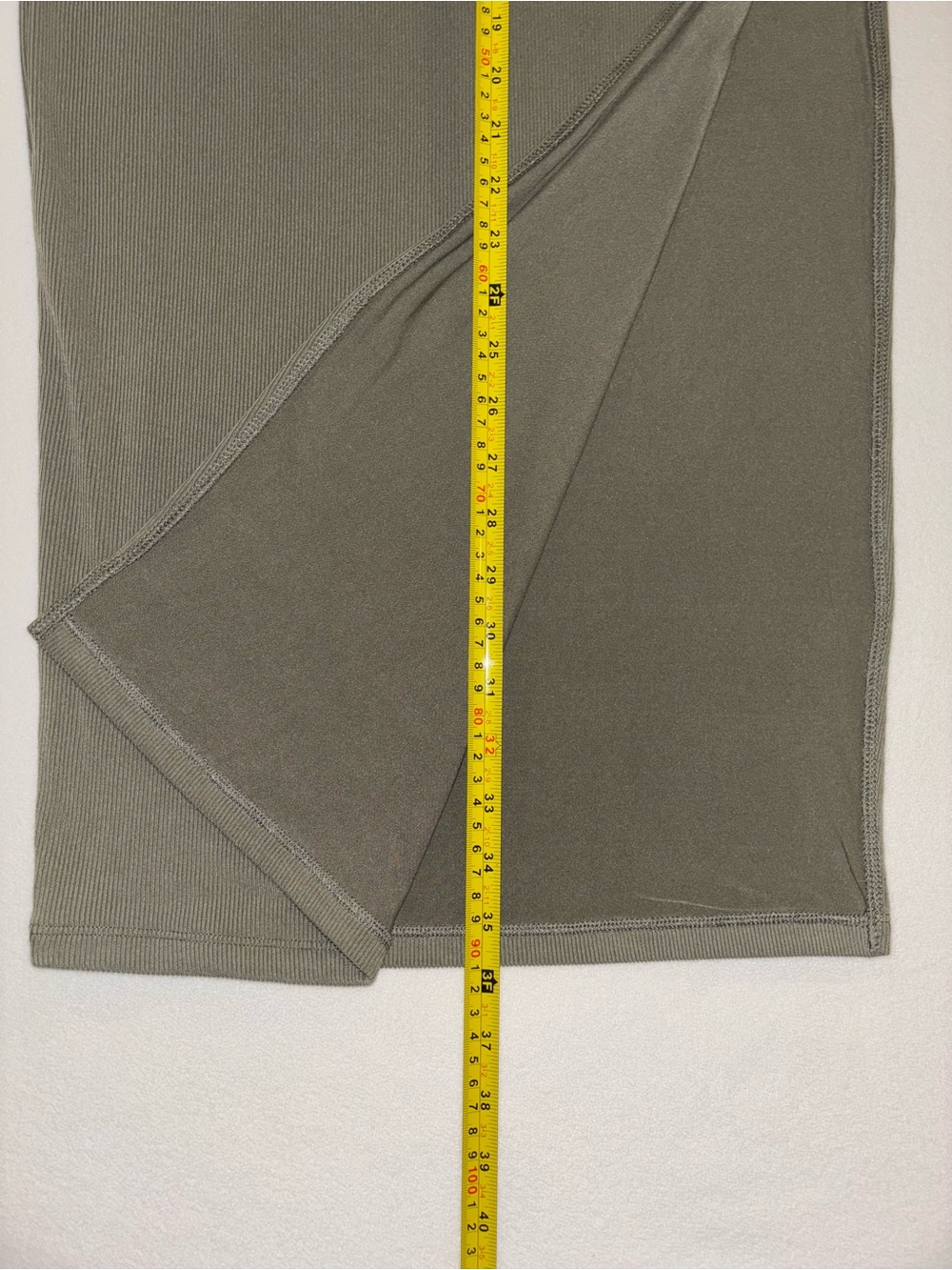 NWT Side Slit J For Justify Olive Ribbed Midi Skirt Medium - Picture 7 of 10